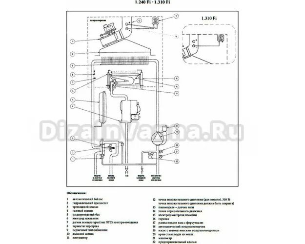 Показать схему подключения газовый котла бакси Газовый котел Baxi LUNA 3 Comfort 1.240 Fi (9,3-25 кВт) с выносной панелью управ