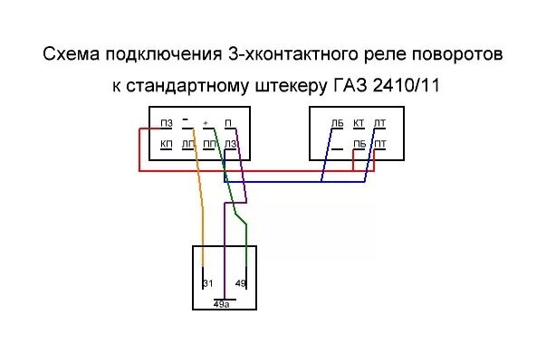 Показать схему подключения реле поворотов газель 3302 3-хконтактное реле поворотников - ГАЗ 2411, 2,4 л, 1986 года электроника DRIVE2