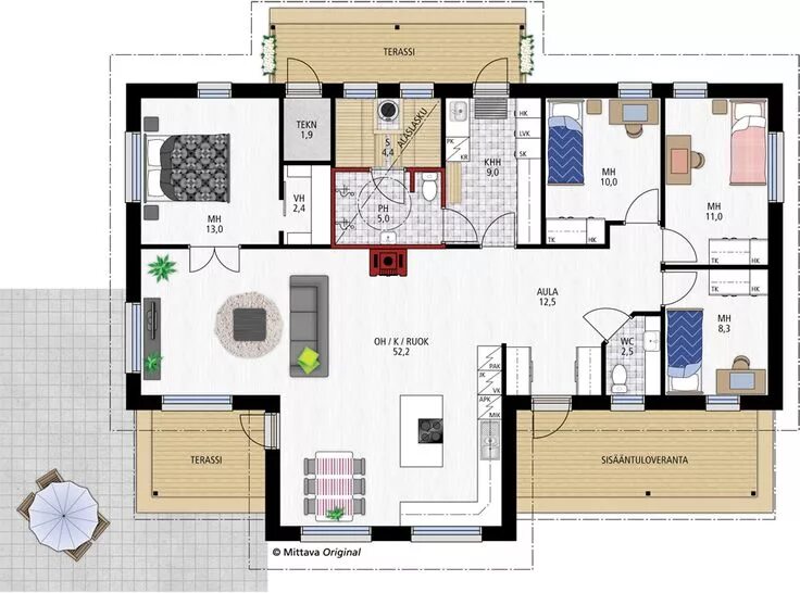 Показать схемы домов Tuulia 135 - Mittavakoti Floor plans, Dream house, Future house