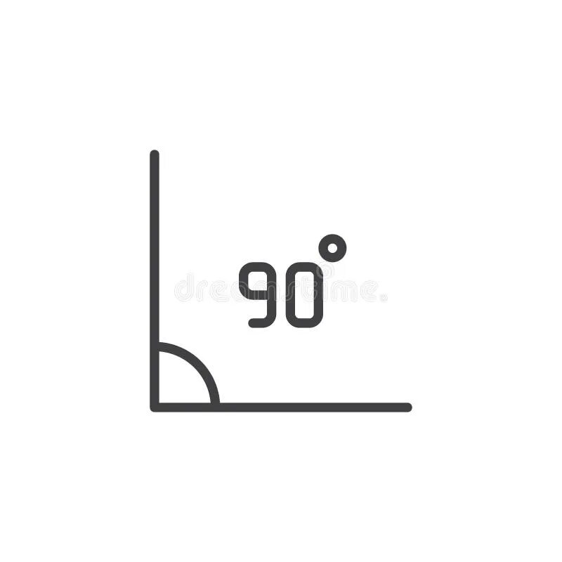 Показать угол 90 градусов фото 90 Degrees Angle Outline Icon Stock Vector - Illustration of right, sign: 130157