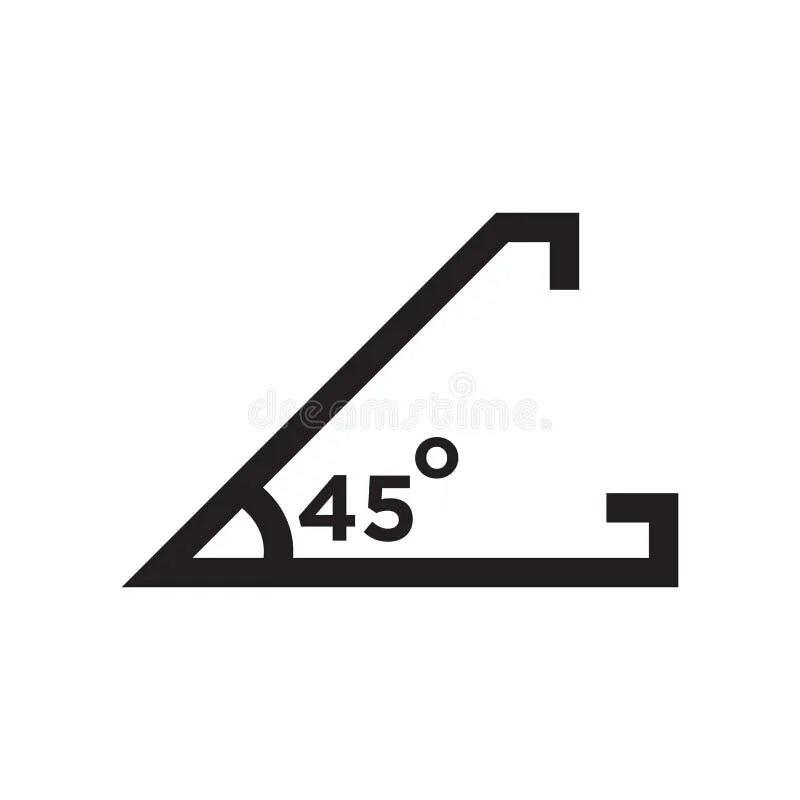 Показать угол 90 градусов фото Acute Angle of 45 Degrees Icon Vector Sign and Symbol Isolated on White Backgrou