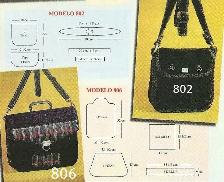 Показать выкройку хозяйственной сумки через плечо Bolsos y carteras en cuero y crochet Handbag patterns, Bag pattern, Sewing bag