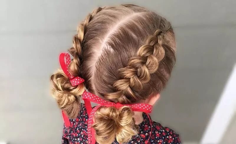 Покажи детские прически для девочек Hairstyles in kindergarten: original ideas and novelties - hairdesignon.com Прич
