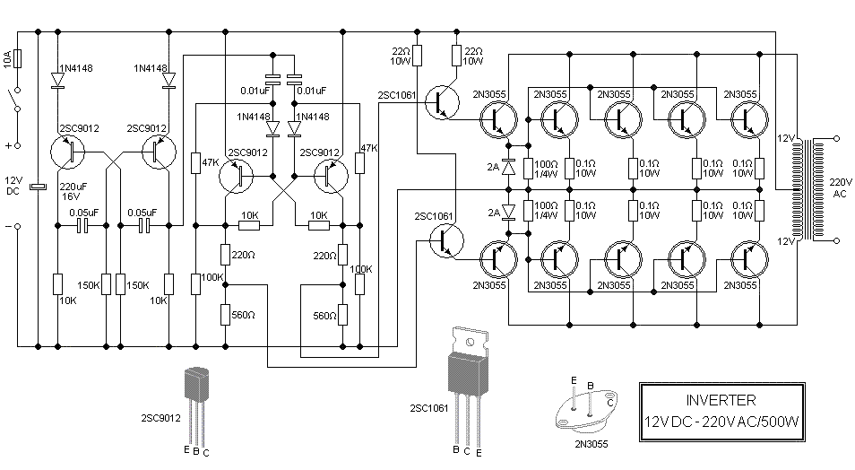 Покажи электрические принципиальные схемы как сделать инвертор Мощный преобразователь фото - DelaDom.ru