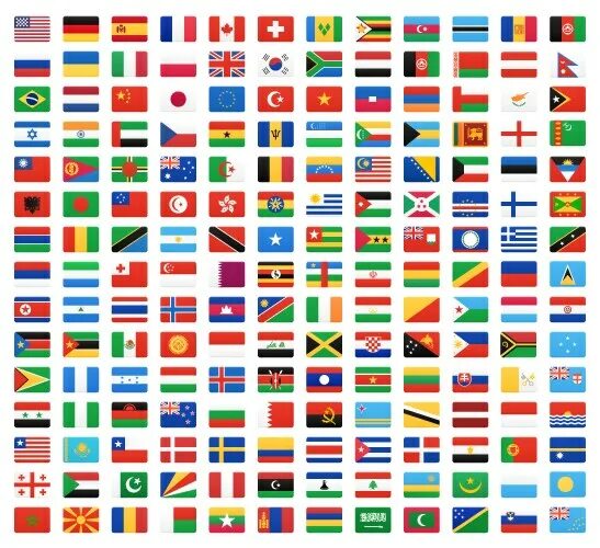 Покажи фотку как выглядит флаг Flag of world icons Royalty Free Vector Image - VectorStock