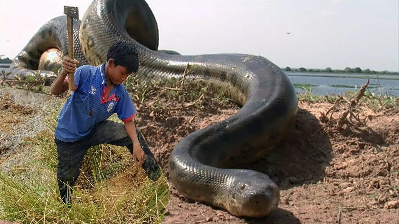 Покажи фото большой змеи Giant Anaconda Documentary - YouTube