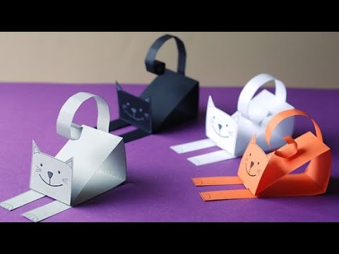 Покажи фото что можно сделать из бумаги How to make a paper cat-easy way - YouTube