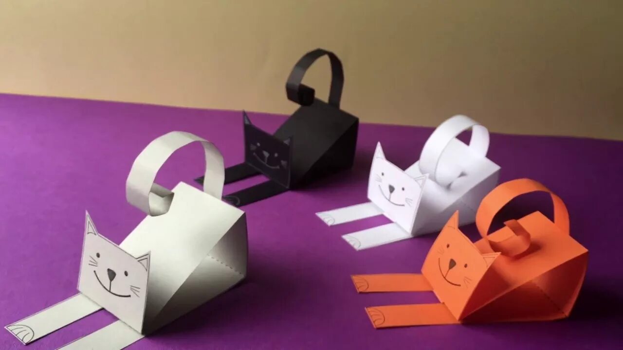 Покажи фото что можно сделать из бумаги Paper cat - YouTube