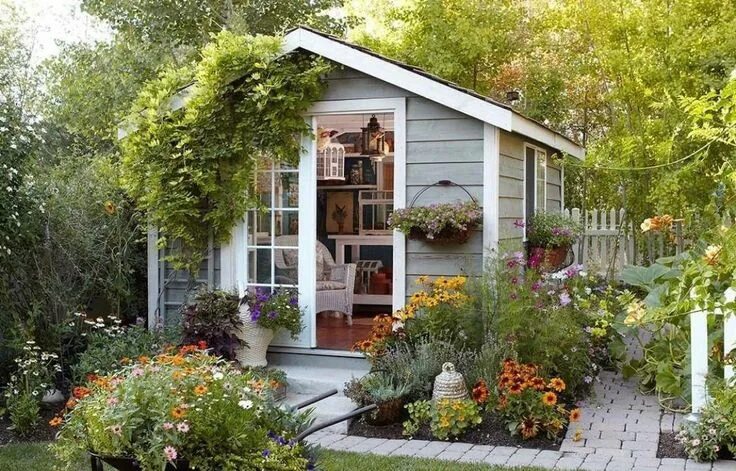 Покажи фото дачи Как создать красоту на шести сотках - INMYROOM Backyard storage sheds, Backyard 