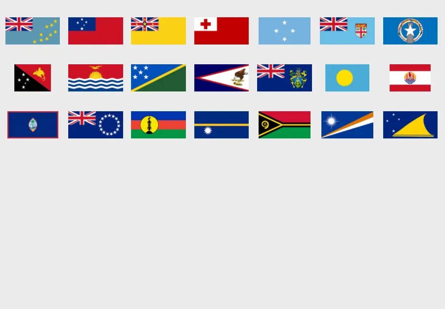 Покажи фото флаг страны Oceania: Flags of Countries and Territories - Quiz drapeau - Seterra