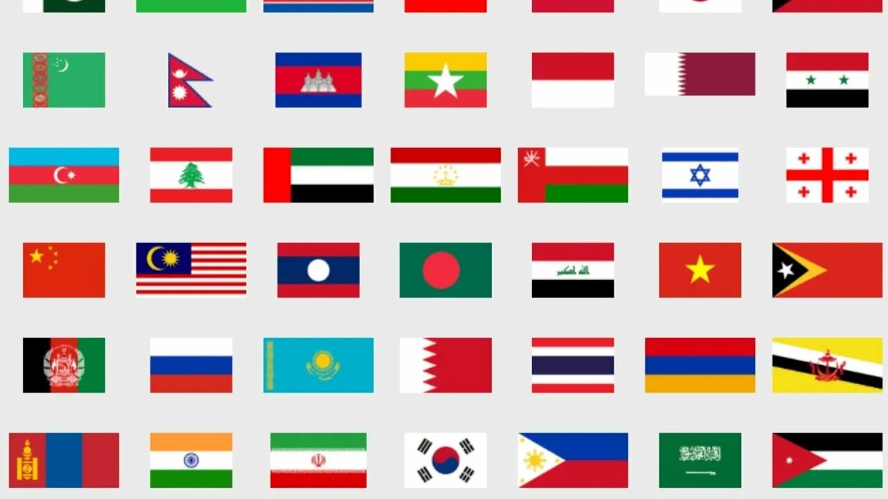Покажи фото флаг страны Quiz Bandiere Asiatiche - YouTube