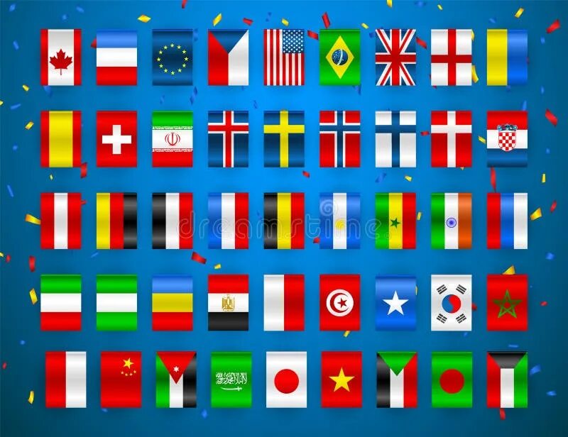 Покажи фото флаг страны Set of Flags of World Sovereign States. Colorful Flags of Different Countries of