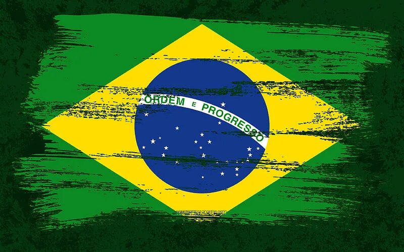 Покажи фото флага бразилии 2732x1536px, 2K free download Flag of Brazil, grunge flags, South American count