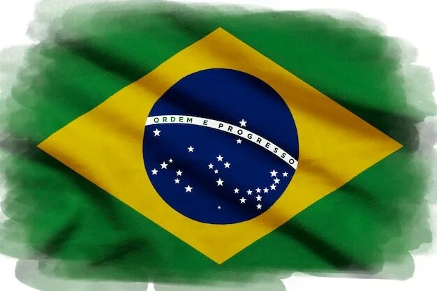 Покажи фото флага бразилии Premium Photo Brazil 3D Flag Texture with White Background