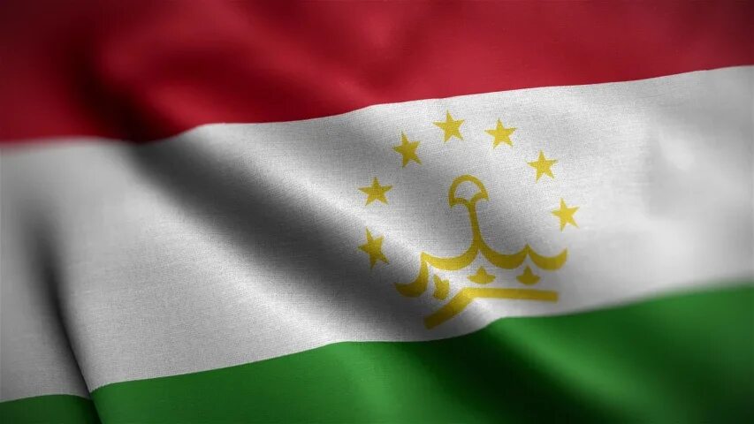 Покажи фото флага таджикистана Waving flags of Tajikistan close-up. Digital render. Realistic animation. Loop v