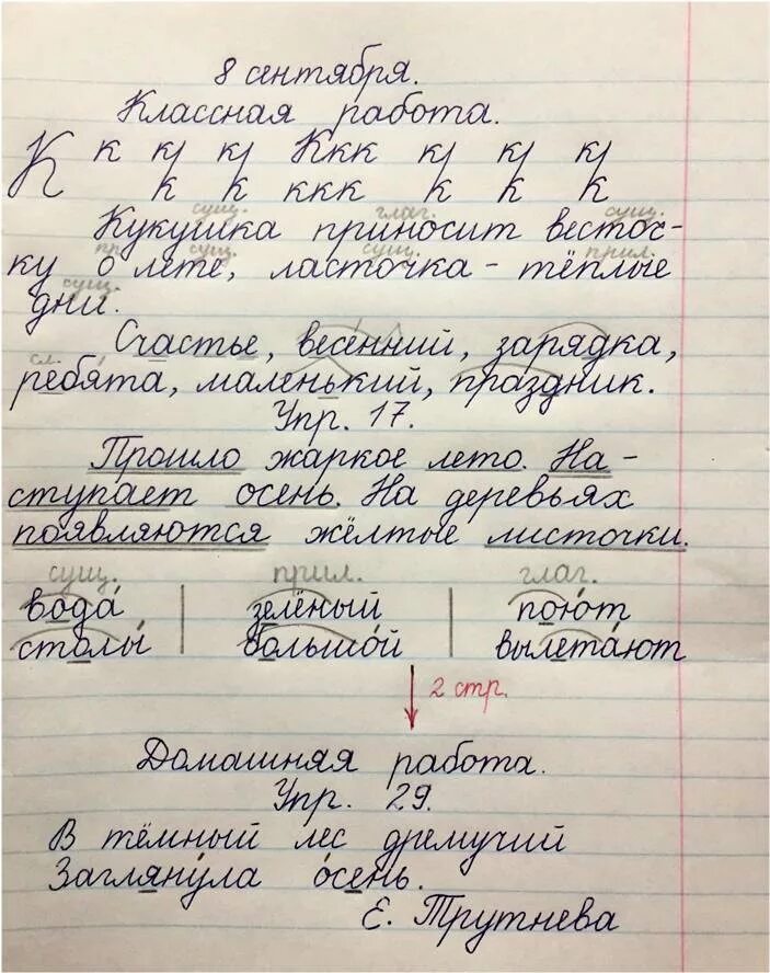 Покажи фото как пишется домашняя работа Домашняя работа по русскому по тетради