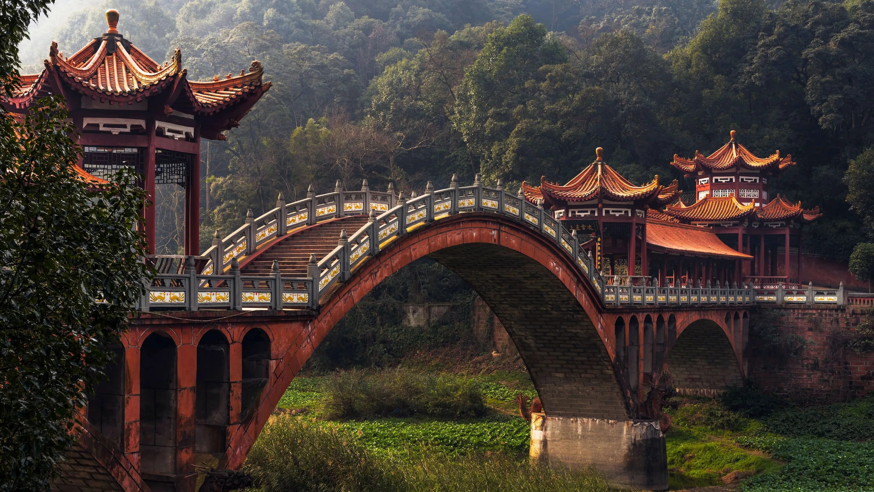 Покажи фото китая Pin on Desktop Wallpapers Leshan, Chinese bridge, Asian architecture