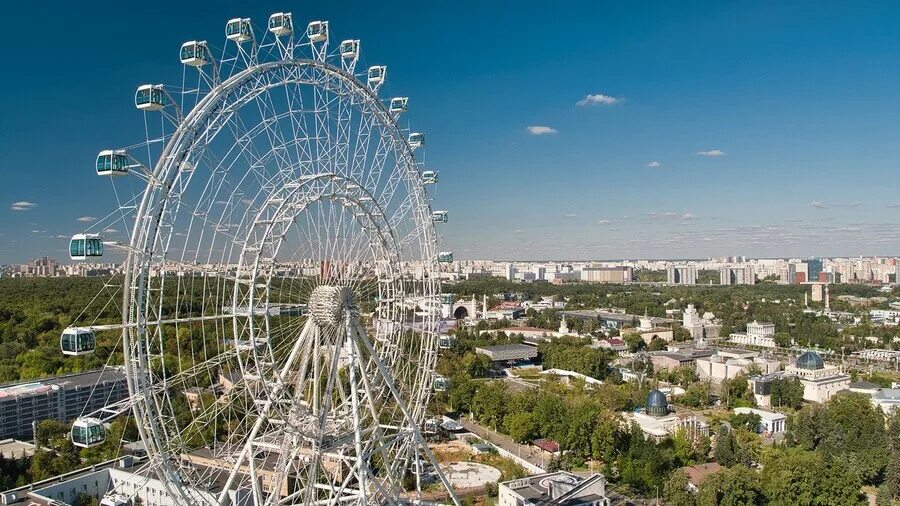 Покажи фото колесо обозрения Москва по вертикали