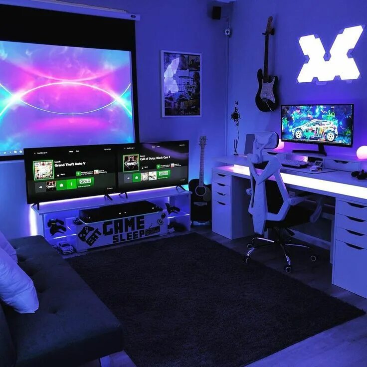 Покажи фото комнаты Super Awesome Workspaces & Setups 32 - Gillde Design Inspiration Gaming room set