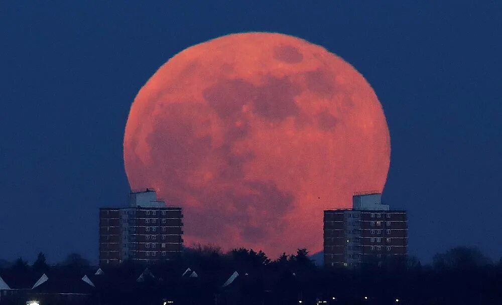 Покажи фото кровавой луны Rare glimpse of historic 'super blue blood moon' amazes global stargazers - Soci