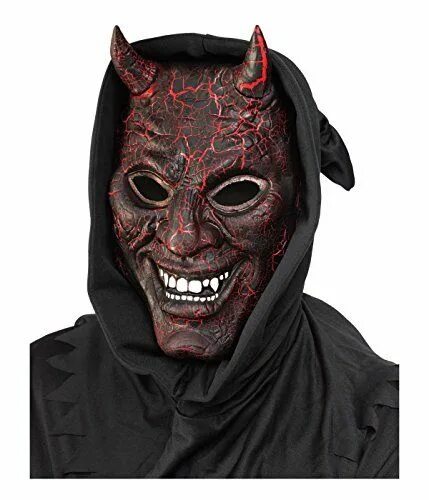 Покажи фото маски квадробера Fun World Unisex-Adult's Devil/Smoldering Mask, Multi, Standard Teufelskostüm, T