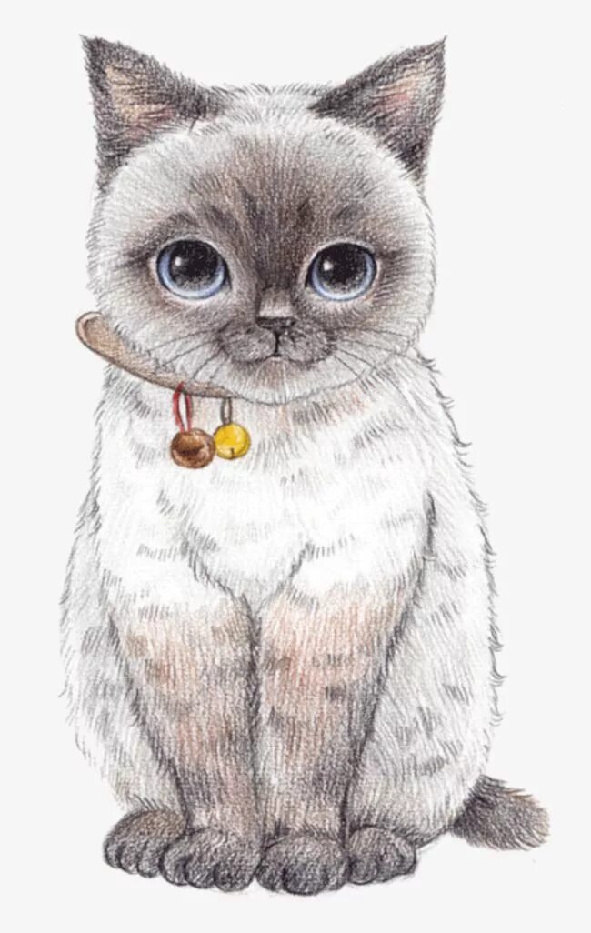 Покажи фото нарисованного котенка Hand Painted Cat PNG Transparent, Hand Painted Cartoon Cat, Cartoon, Cat, Hand P