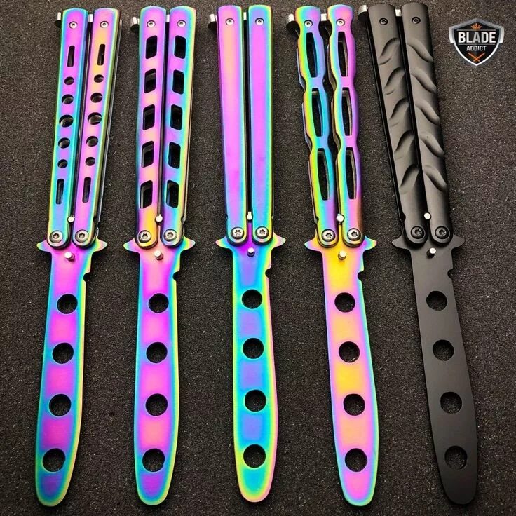 Покажи фото нож бабочки High Quality Practice BALISONG METAL BUTTERFLY Assorted Trainer Knife BLADE NEW 