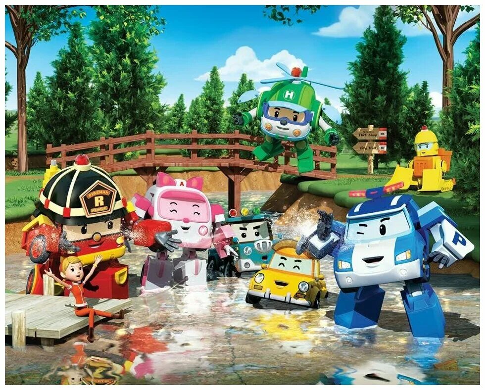 Покажи фото поли Робот-трансформер Silverlit Robocar Poli Рой 12,5 см с подсветкой и аксессуарами