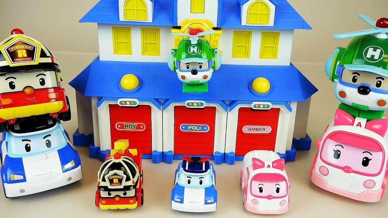 Покажи фото робокар поли Robocar Poli car toys RESCUE STATION play - YouTube