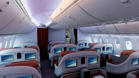 Покажи фото самолета внутри Chilean carrier LAN selected Panasonic's eX2 IFE system for its Boeing 787 (avec