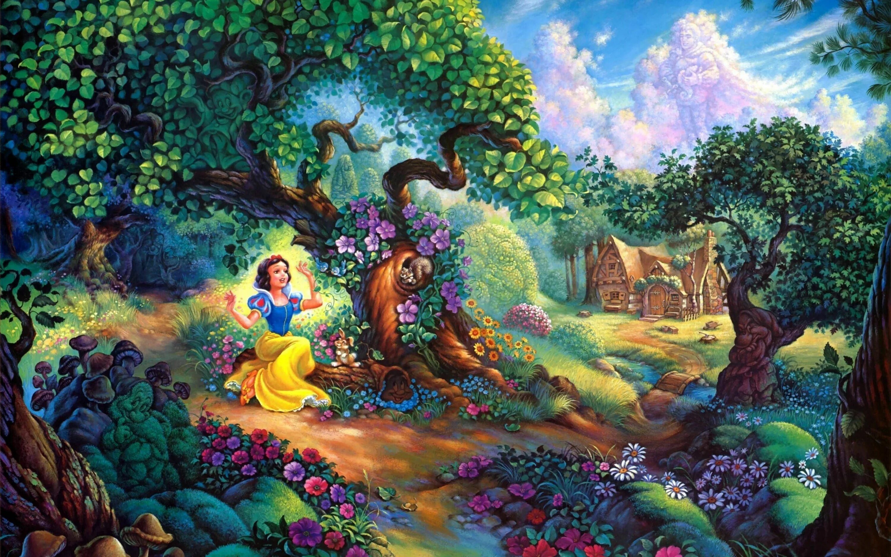 Покажи фото сказки The magic of the Internet Disney paintings, Thomas kinkade disney, Kinkade disne