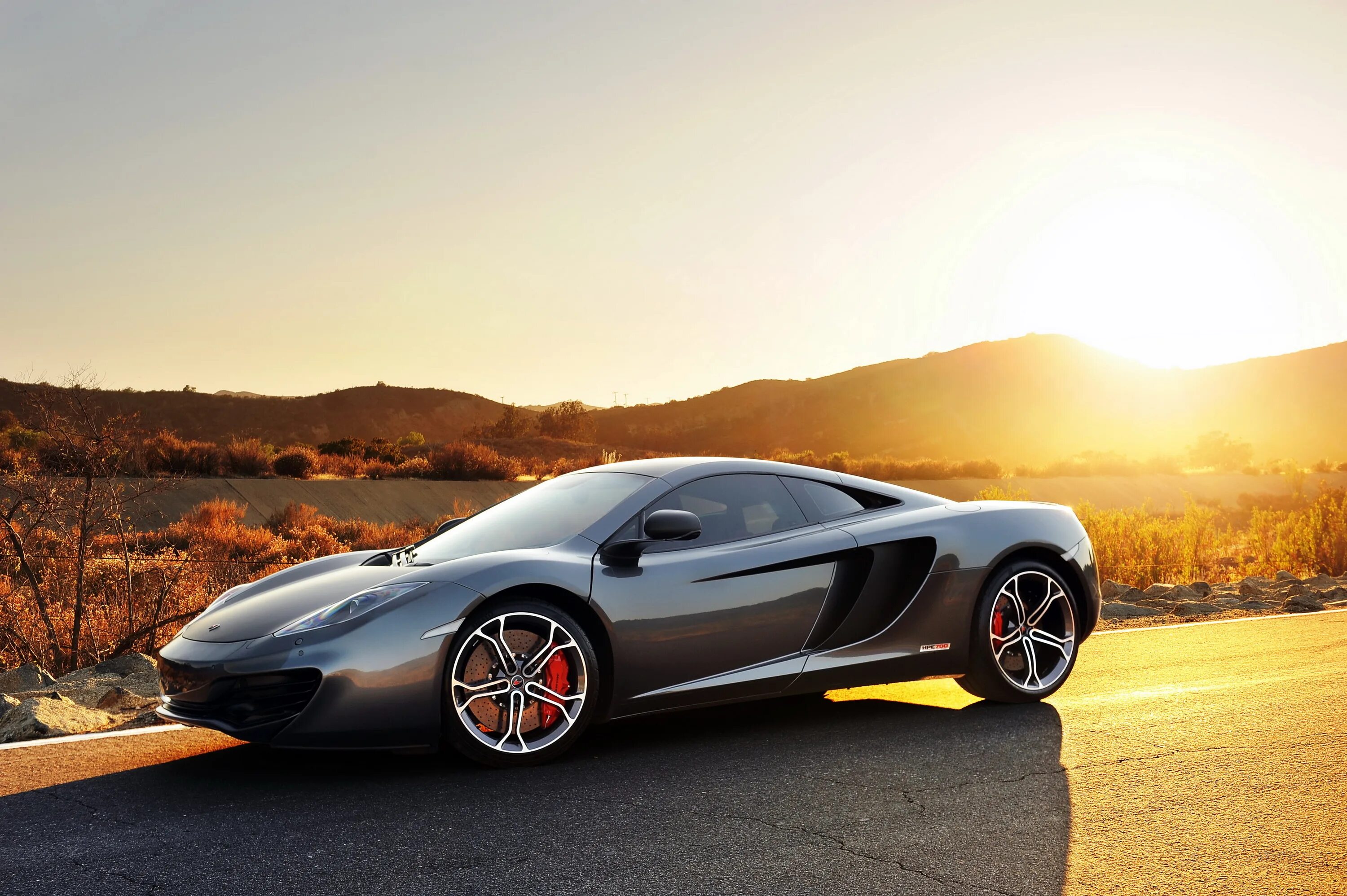 Покажи фото спортивных машин Wallpaper : sport, sunset, sports car, McLaren MP4 12C, gray, performance car, M