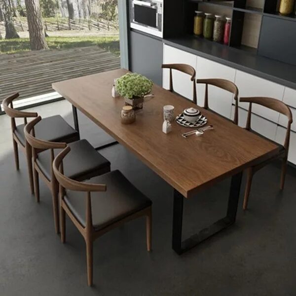 Покажи фото стола Groothandel 8-seats Ruwe Hout Rechthoek massief houten eettafel goedkope hout re