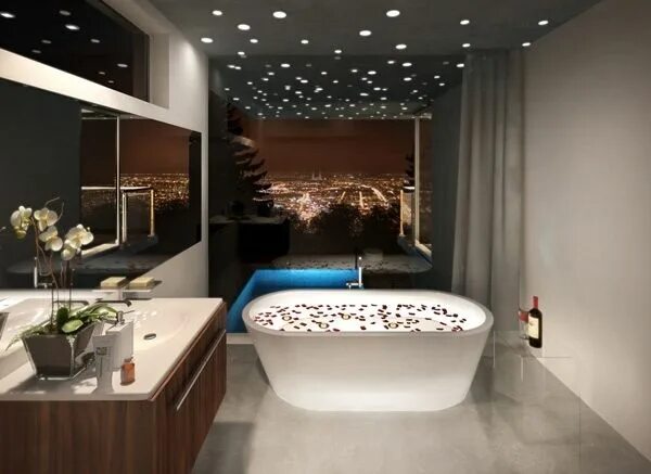 Покажи фото ванной Faux plafond moderne: idées de design magnifique Bathroom lighting design, Bathr