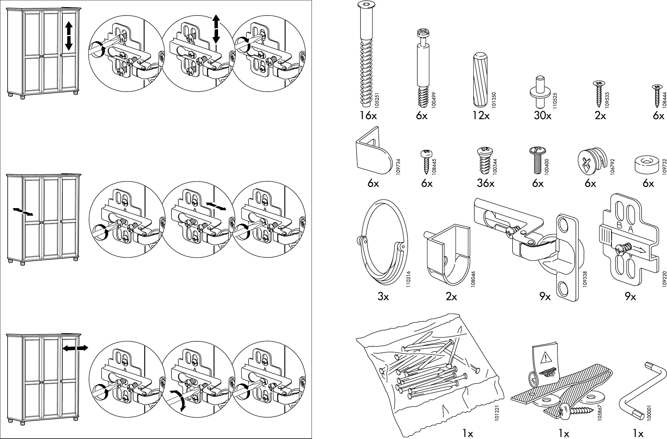 Покажи инструкцию по сборке Manual Ikea Leksvik garderobekast (page 3 of 10) (English, German, Dutch, Danish