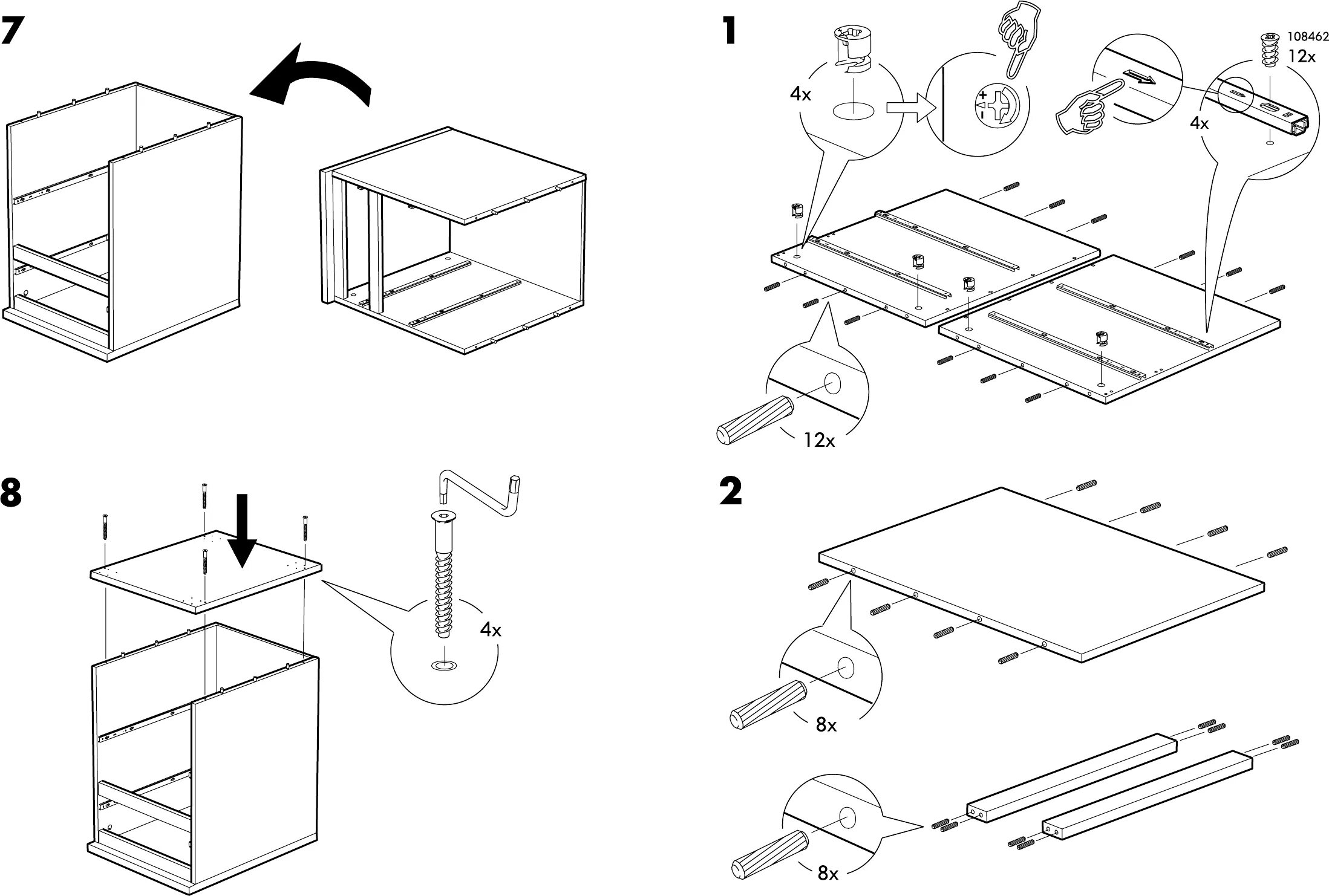 Покажи инструкцию по сборке Manual Ikea Jonas ladekast (page 5 of 6) (English, German, Dutch, Danish, French