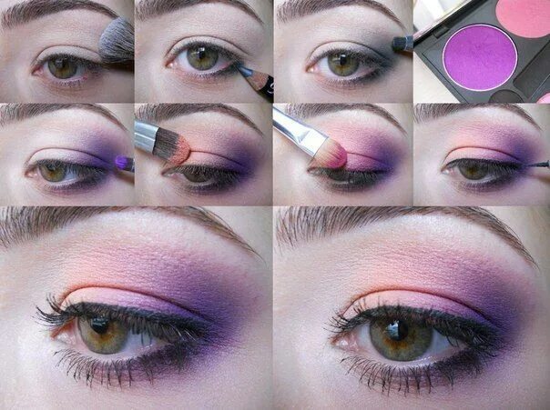 Покажи как сделать легкий макияж Pink-purple eyes Makeup, Pretty girl rock, Purple eyes