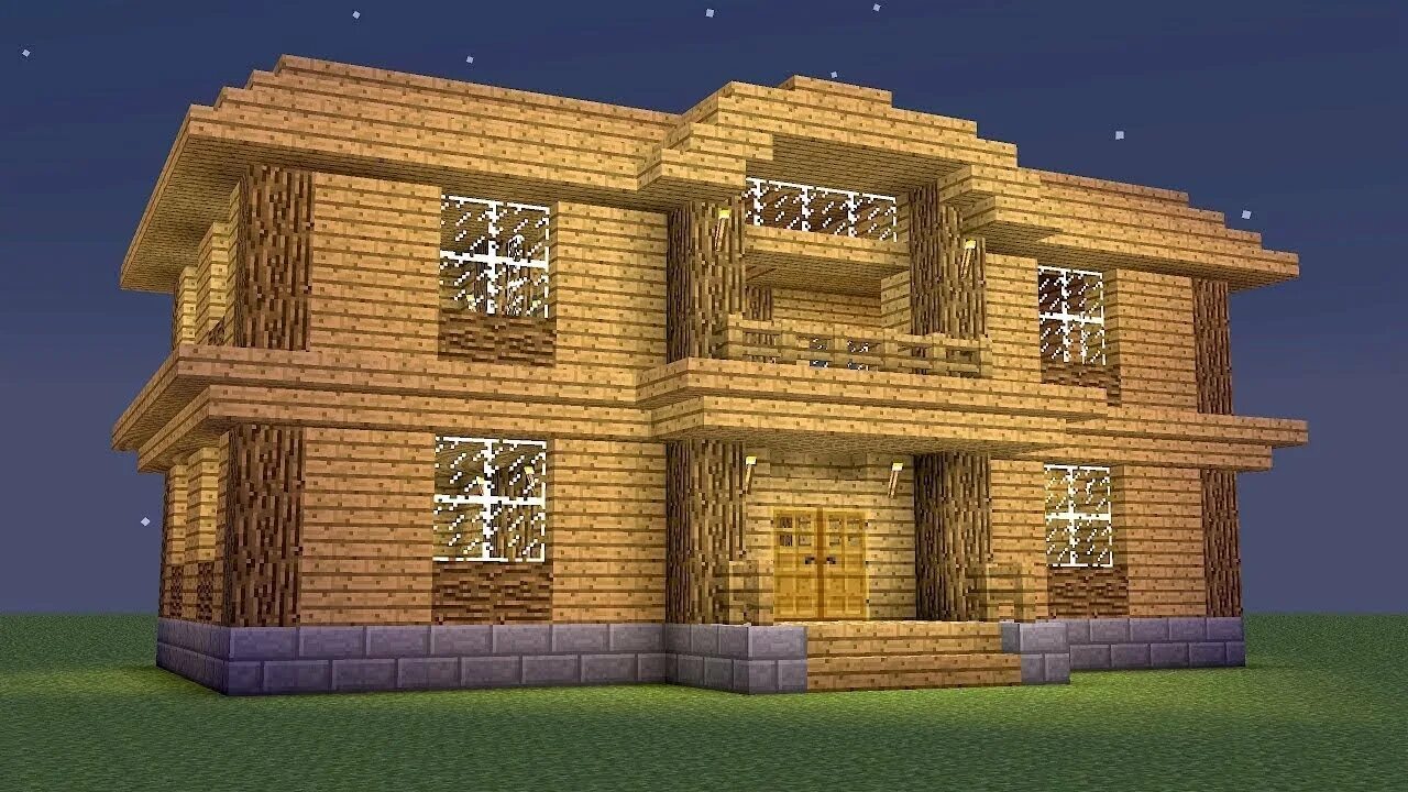 Покажи как выглядит дом в майнкрафте How To Build A Minecraft Wooden Mansion! - YouTube