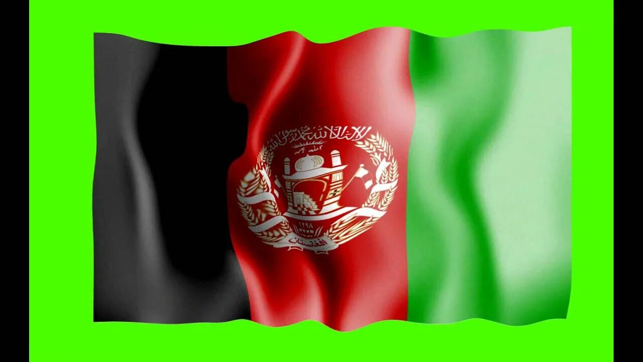 Покажи как выглядит флаг афганистана Afghanistan Flag Green Screen - Free Royalty Footage - YouTube