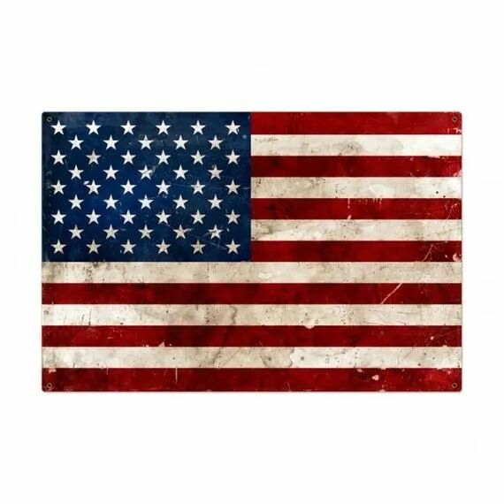 Покажи как выглядит флаг америки United States Flag USA Stars & Stripes, Grunge Weathered Patriotic Art on Metal 