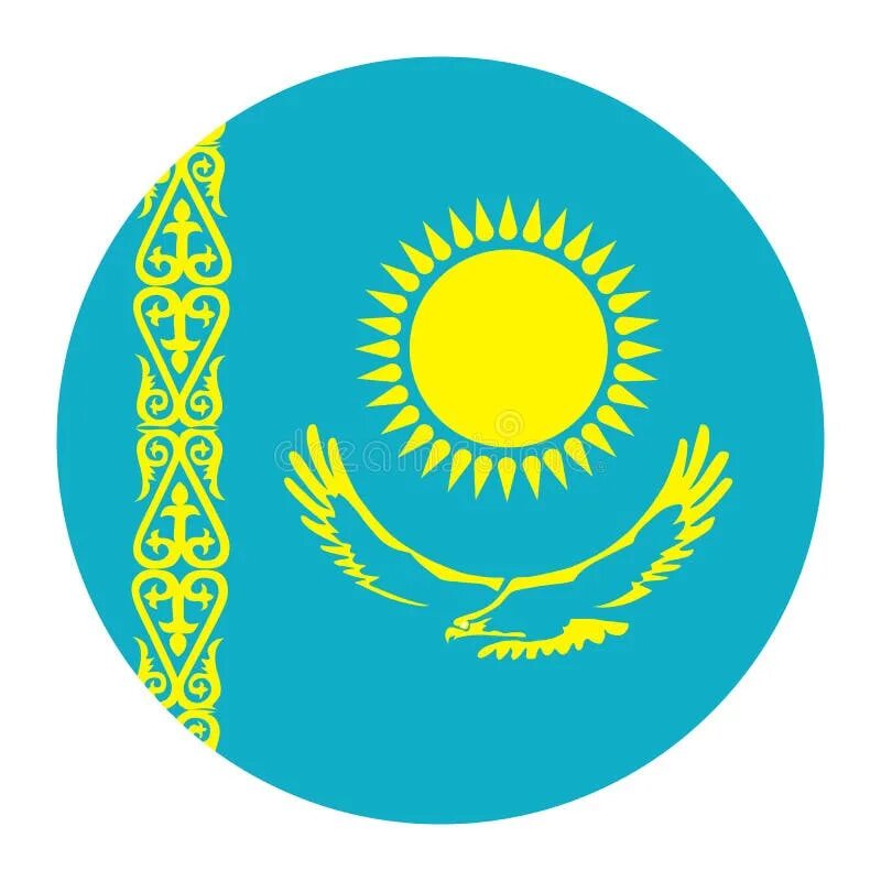 Покажи как выглядит флаг казахстана Circle Kazakhstan Vector Flag Illustration. National Symbol of Kazakhstan. Stock