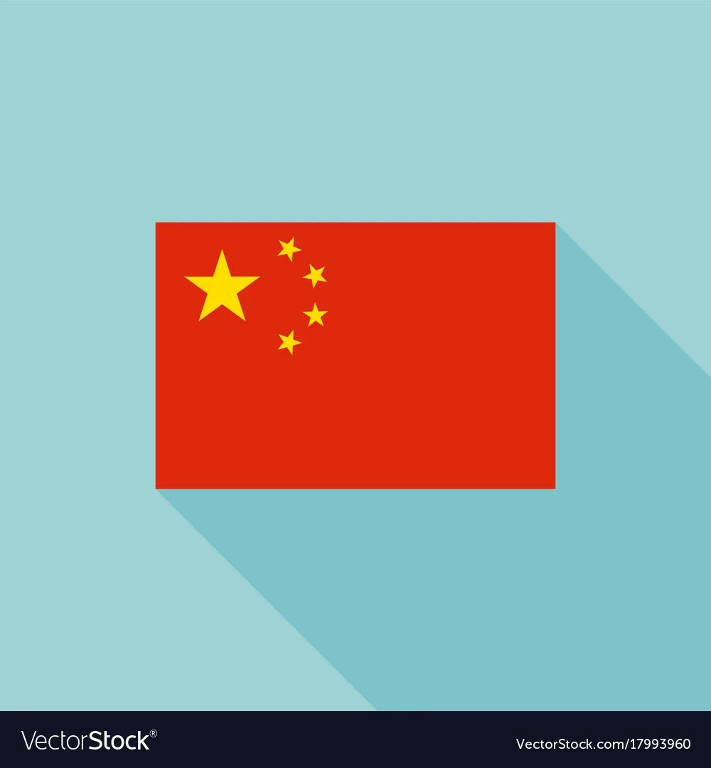 Покажи как выглядит флаг китая China flag flat design Royalty Free Vector Image