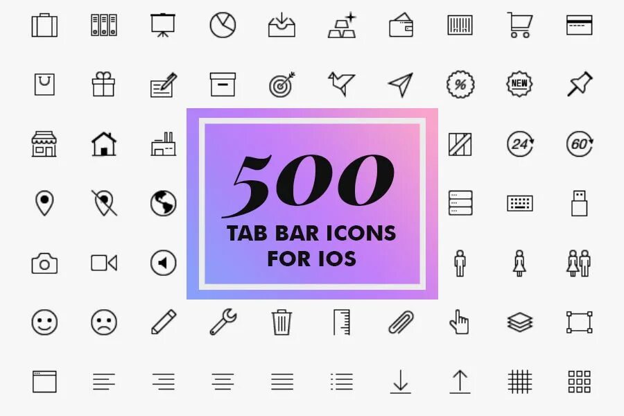 Покажи как выглядит значок 500 Free iOS Tab Bar Icons Icon, Free, Tab