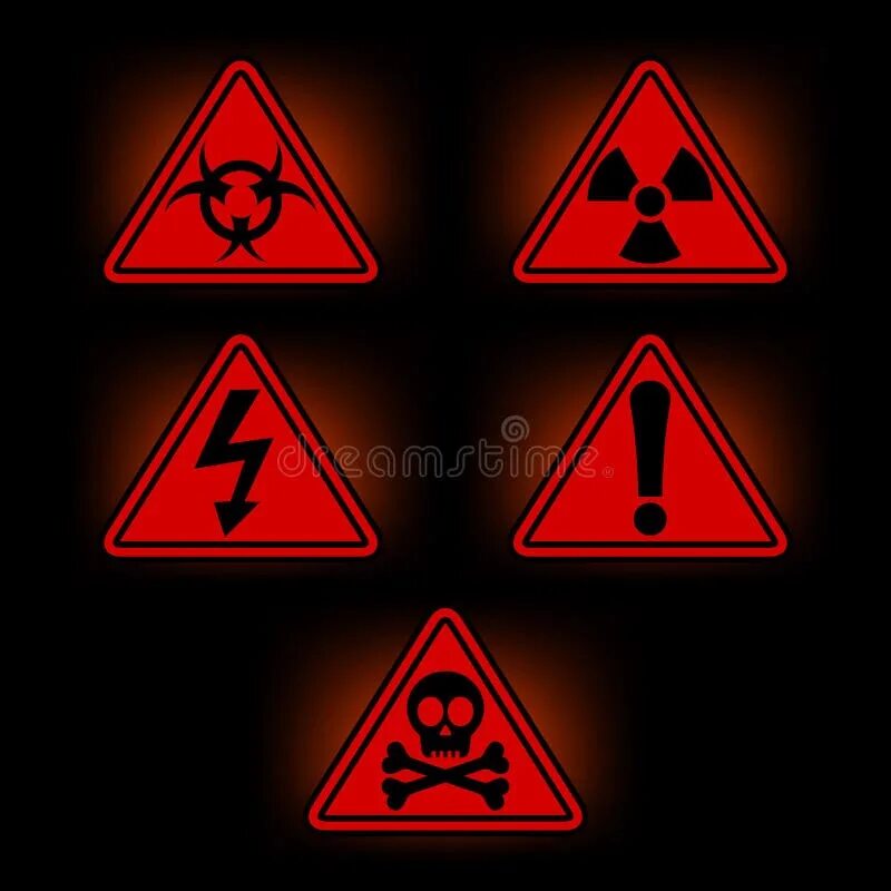 Покажи как выглядит знак Danger Signs Vector Illustration Stock Vector - Illustration of safety, radio: 5