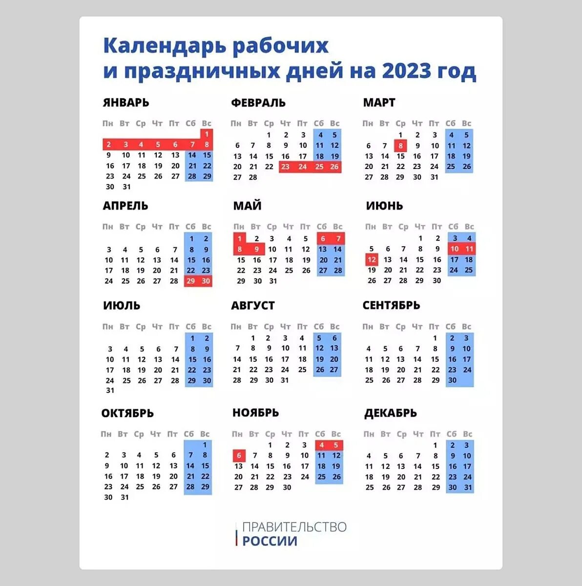 Покажи календарь выходных Роструд напомнил, как россияне будут отдыхать в 2023 году - правительство утверд