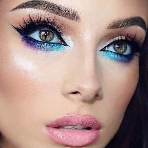 Покажи картинки красивого макияжа Blue Teal Purple, Iridescent Glitter, Glitter Makeup, Blue Hologram,... ($4.99) 