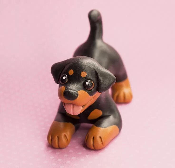 Покажи картинки животных из пластилина Rottweiler dog sculpture Dog sculpture, Polymer clay animals, Polymer clay cat