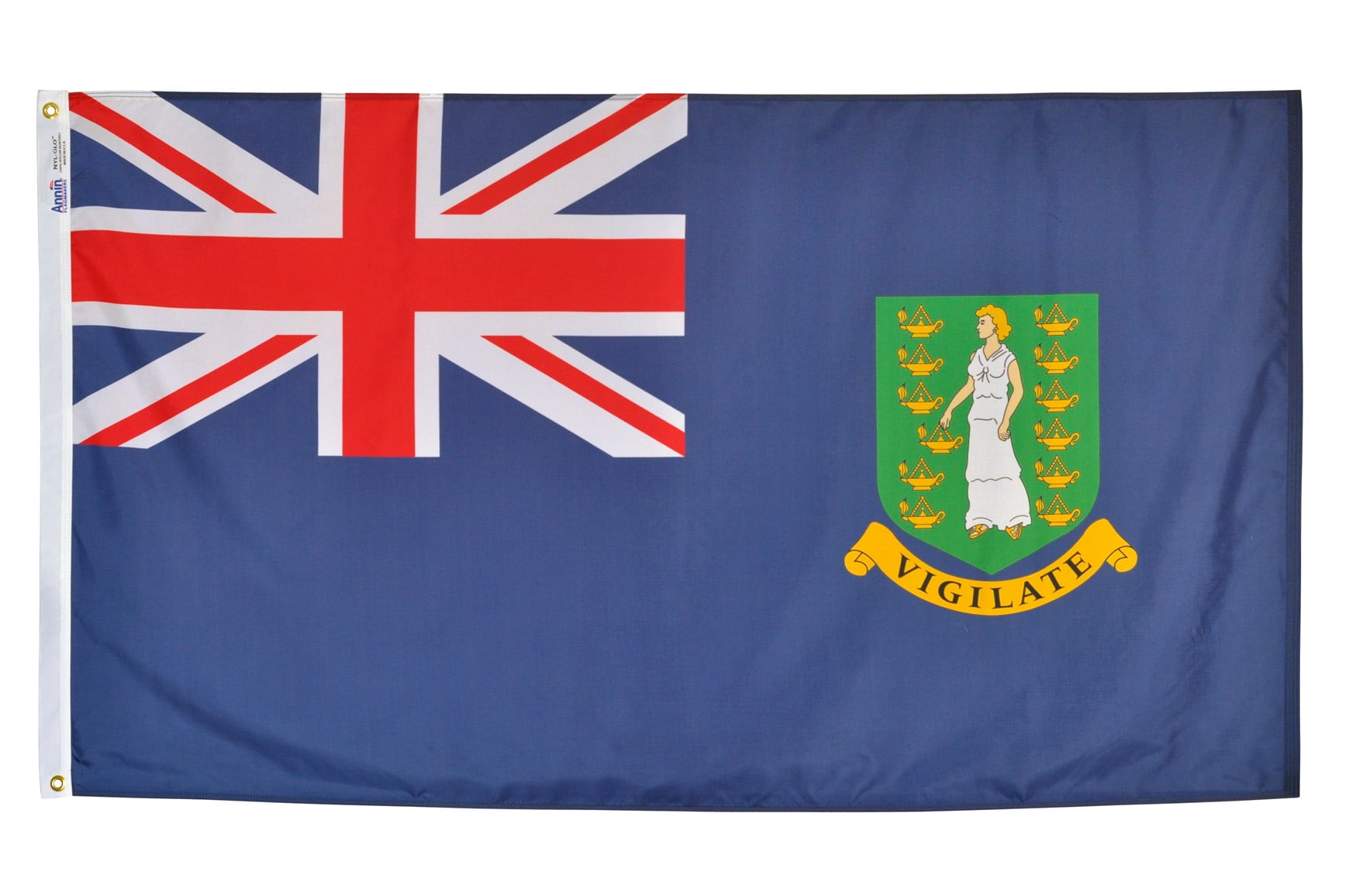 Покажи картинку как выглядит флаг Annin Flagmakers British Virgin Islands International Flag 3x5 ft. Nylon - Walma