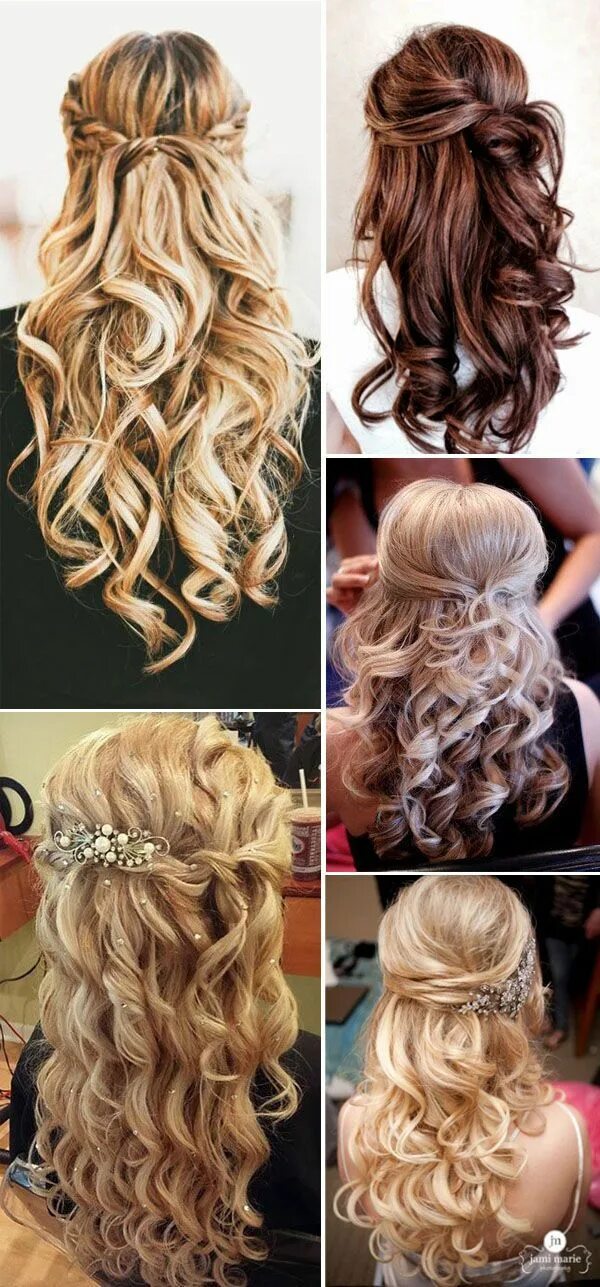 Покажи красивые прически с кудрями 20 Awesome Half Up Half Down Wedding Hairstyle Ideas - Elegantweddinginvites.com