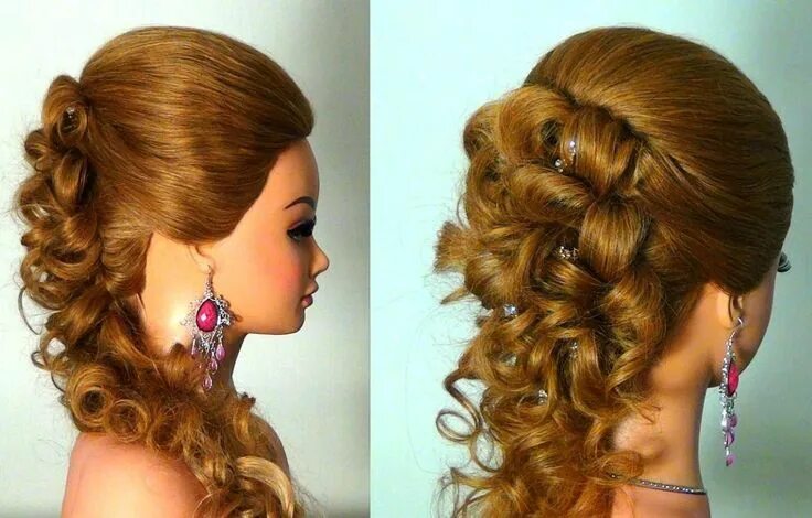 Покажи красивые прически видео Вечерняя прическа на длинные волосы. Wedding prom hairstyle tutorial Прически, П